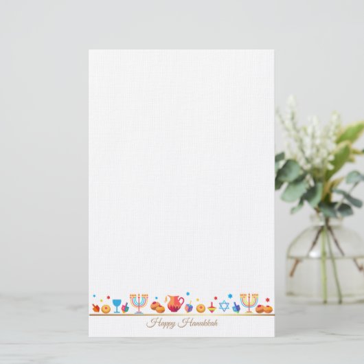 Happy Hanukkah Party Festival van de lichten Prach Briefpapier (Staand voorkant)
