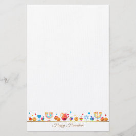 Happy Hanukkah Party Festival van de lichten Prach Briefpapier