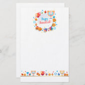 Happy Hanukkah Party Festival van de lichten Prach Briefpapier (Voorkant / Achterkant)