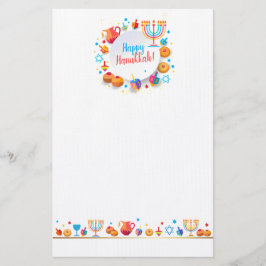 Happy Hanukkah Party Festival van de lichten Prach Briefpapier