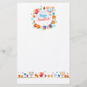 Happy Hanukkah Party Festival van de lichten Prach Briefpapier