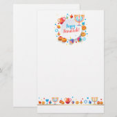 Happy Hanukkah Party Festival van de lichten Prach Briefpapier (Voorkant / Achterkant)