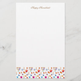 Happy Hanukkah Party Festival van de lichten Prach Briefpapier