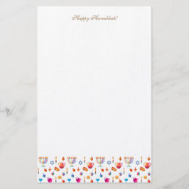 Happy Hanukkah Party Festival van de lichten Prach Briefpapier