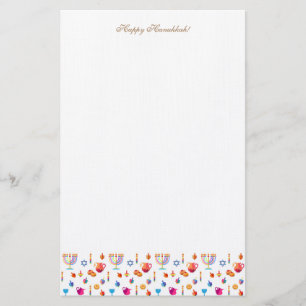 Happy Hanukkah Party Festival van de lichten Prach Briefpapier