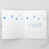 Happy Hanukkah Party - Mooie blauwe decoratie Bedankkaart (Binnen)