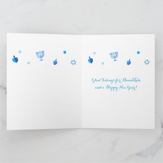 Happy Hanukkah Party - Mooie blauwe decoratie Bedankkaart (Binnen)