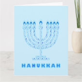 Happy Hanukkah Party - Mooie blauwe decoratie Bedankkaart (Voorkant)