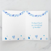 Happy Hanukkah Party - Mooie blauwe decoratie Bedankkaart (Binnen)