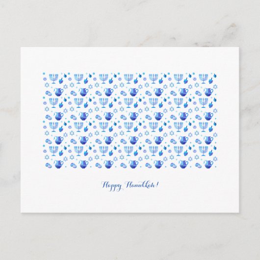 Happy Hanukkah Party - Mooie blauwe decoratie Briefkaart (Voorkant)