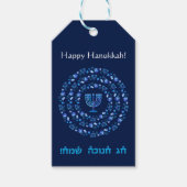 Happy Hanukkah Party - Mooie blauwe decoratie Cadeaulabel (Voorkant)