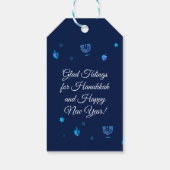 Happy Hanukkah Party - Mooie blauwe decoratie Cadeaulabel (Achterkant)