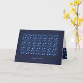 Happy Hanukkah Party - Mooie blauwe decoratie Kaart (Gele Bloem)