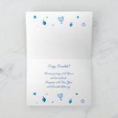 Happy Hanukkah Party - Mooie blauwe decoratie Kaart (Binnen)