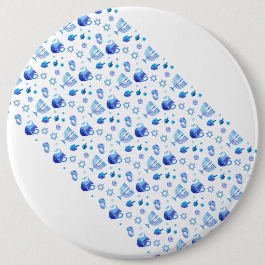 Happy Hanukkah Party - Mooie blauwe decoratie Ronde Button 6,0 Cm (Voorkant)