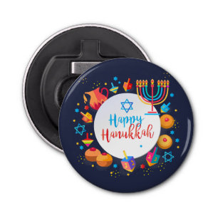 Happy Hanukkah Party Mooie Decoratie Button Flesopener