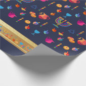 Happy Hanukkah Party Mooie Decoratie Cadeaupapier (Hoek)