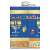 Happy Hanukkah Party Mooie Decoratie Heupfles (Achterkant)