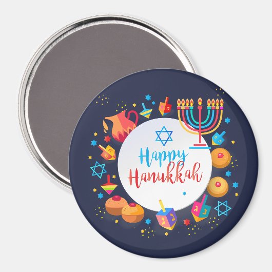 Happy Hanukkah Party Mooie Decoratie Magneet (Voorkant / Achterkant)