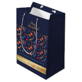 Happy Hanukkah Party Mooie Decoratie Medium Cadeauzakje (Voorkant Gekanteld)