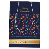 Happy Hanukkah Party Mooie Decoratie Medium Cadeauzakje (Achterkant)