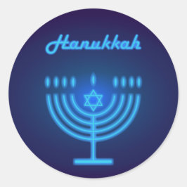 Happy Hanukkah Party Mooie Decoratie Ronde Sticker