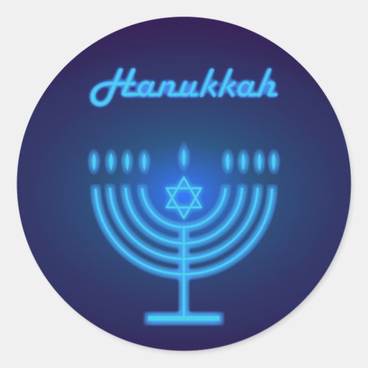 Happy Hanukkah Party Mooie Decoratie Ronde Sticker (Voorkant)