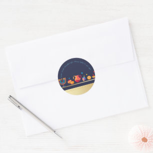 Happy Hanukkah Party Mooie Decoratie Ronde Sticker