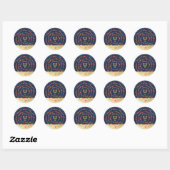 Happy Hanukkah Party Mooie Decoratie Ronde Sticker (Vel)