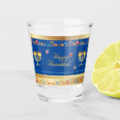 Happy Hanukkah Party Mooie Decoratie Shot Glas (Voorkant)