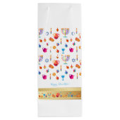 Happy Hanukkah Party Mooie Decoratie Wijn Cadeautas (Achterkant)