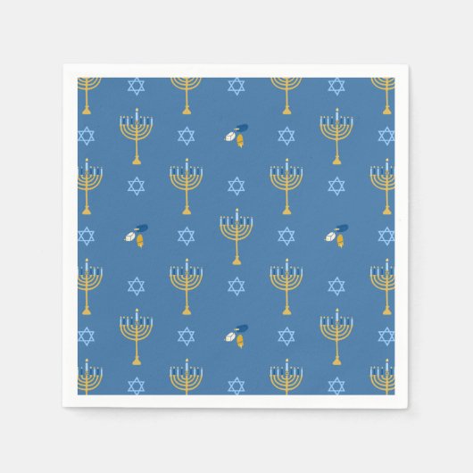 Happy Hanukkah Pattern Napkins Servet (Voorkant)