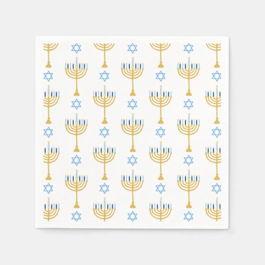 Happy Hanukkah Pattern Napkins Servet (Voorkant)