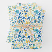 Happy Hanukkah Pattern Papieren platen wikkelen Inpakpapier Vel (In situ)