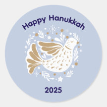 Happy Hanukkah Peace Dove 2025 Sticker