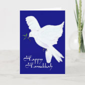 Happy Hanukkah-Peace Dove Feestdagen Kaart (Voorkant)