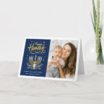 Happy Hanukkah Peace Love Latkes Lights Photo Feestdagen Kaart<br><div class="desc">Send your Wishes with this Holiday Photo card that feature a Stunning Happy Hanukkah Script and Symbol to highlight your greeting message.</div>