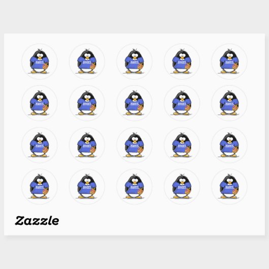Happy Hanukkah Penguin Ronde Sticker (Vel)