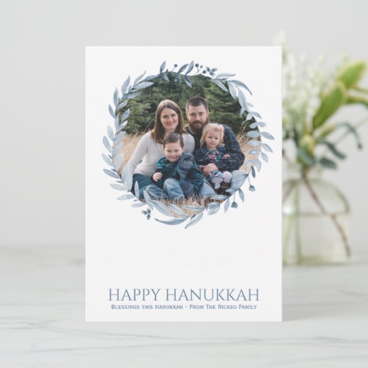 Happy Hanukkah - Persoonlijke feestdag - foto Feestdagenkaart (Staand voorkant)