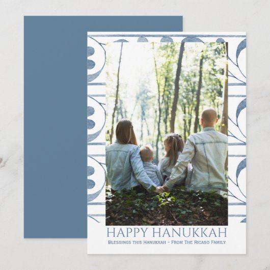 Happy Hanukkah Persoonlijke feestdag Foto Feestdagenkaart (Voorkant / Achterkant)