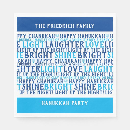 HAPPY HANUKKAH Persoonlijke vakantiewensen Servet (Voorkant)