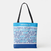 HAPPY HANUKKAH Persoonlijke vakantiewensen Tote Bag (Achterkant)