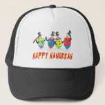 Happy Hanukkah PET<br><div class="desc">Dit Happy Hanukkah dansende dreidels pet kan worden gedragen als een feestelijke groet of gegeven als een cadeau van de Chanokah.  Het is een uniek kunstwerk.</div>