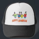 Happy Hanukkah PET<br><div class="desc">Dit Happy Hanukkah dansende dreidels pet kan worden gedragen als een feestelijke groet of gegeven als een cadeau van de Chanokah.  Het is een uniek kunstwerk.</div>