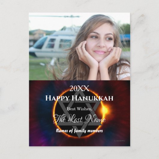 Happy Hanukkah Photo Briefkaart - HAMbWG Holiday P (Voorkant)