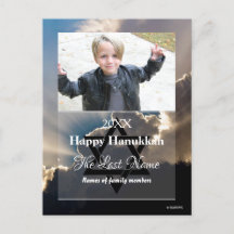 Happy Hanukkah Photo Briefkaart Stripes - HAMbWG