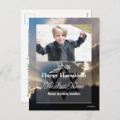 Happy Hanukkah Photo Briefkaart Stripes - HAMbWG (Voorkant / Achterkant)