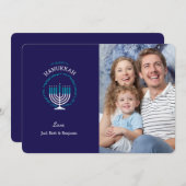 Happy Hanukkah Photo Card Kaart (Voorkant / Achterkant)