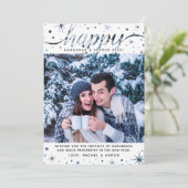 Happy Hanukkah Photo Color Matking Text Effect Feestdagenkaart (Staand voorkant)