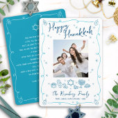 Happy Hanukkah Photo Hand Drawn Doodles Your Note Feestdagenkaart